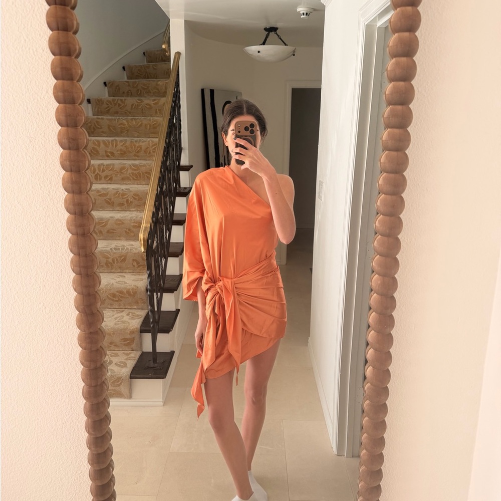 NWT Baobab Collection Cabana Orange “Luz” Mini One-Shoulder Dress